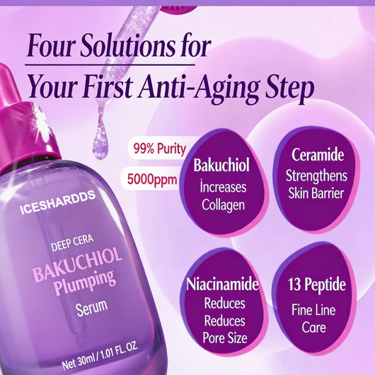 Iceshardds Bakuchiol Plumping Serum 30ml | Gentle Retinol Alternative for Firm, Youthful & Radiant Skin