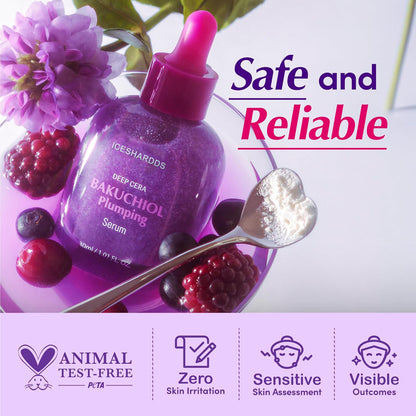 Iceshardds Bakuchiol Plumping Serum 30ml | Gentle Retinol Alternative for Firm, Youthful & Radiant Skin