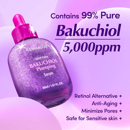 Iceshardds Bakuchiol Plumping Serum 30ml | Gentle Retinol Alternative for Firm, Youthful & Radiant Skin